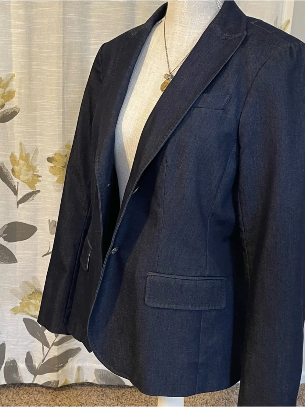 Talbots Women's Double Button Navy Blazer - Picture 2 of 10